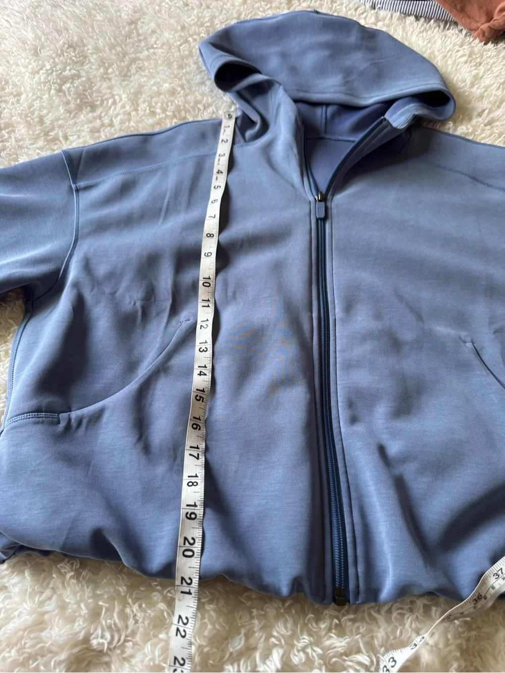 Lululemon Softstreme Full Zip Hoodie Jacket Oasis Blue - Size 10